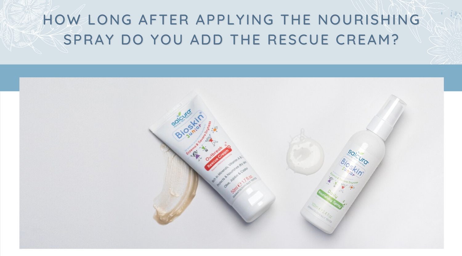 How long after applying the Nourishing Spray do you add the Rescue Cream?